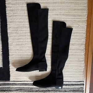 Stuart Weitzman 5050 Suede Black Over-the-Knee Boots NWOB